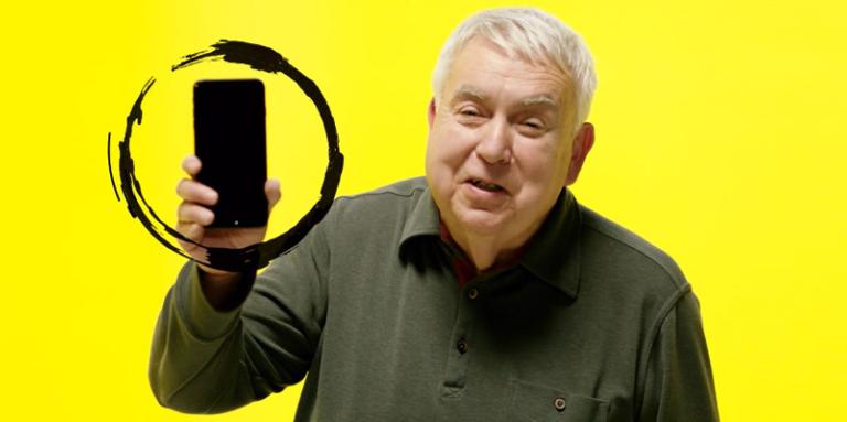 Man holding a smartphone