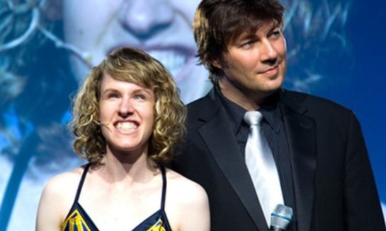 A photograph of Becka deHaan, The iFactor winner in 2009 with ??? 