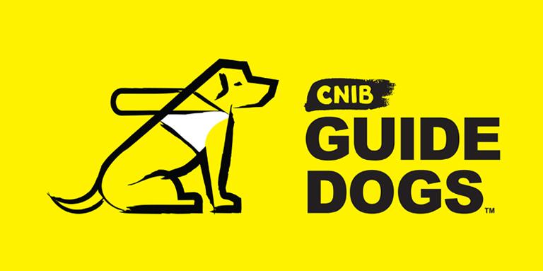 The CNIB Guide Dogs logo: a drawing of a guide dog wearing a harness.