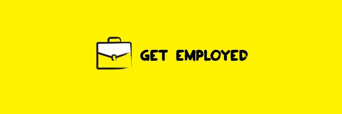 Icon of a briefcase next to the words "Get Employed"