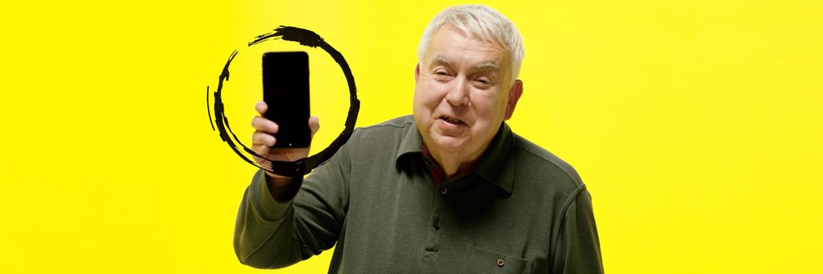 Man holding a smartphone