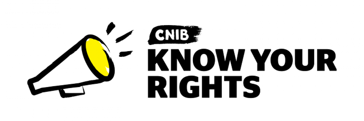 An illustration of a megaphone. Text "Know Your Rights."