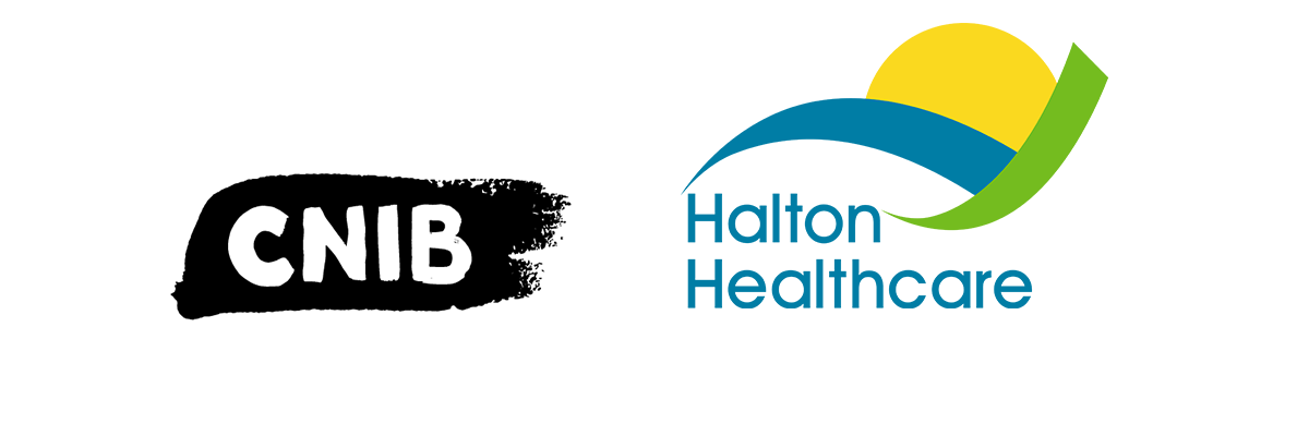 CNIB and Halton Healthcare logo