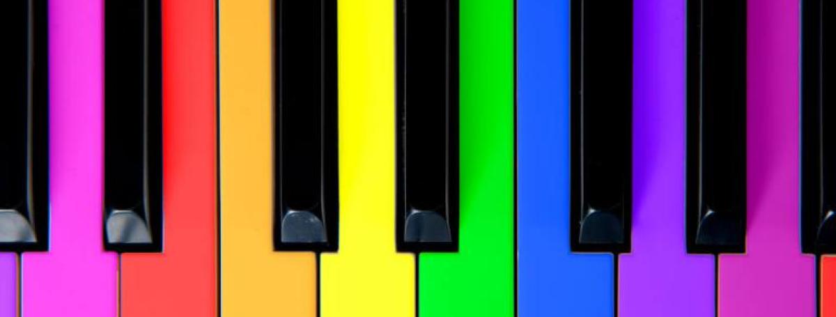 Keyboard in all the colors of the rainbow.