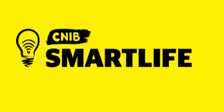 CNIB Smartlife banner, logo shows an icon of a lightbulb