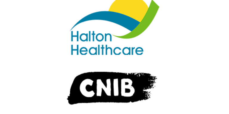 Halton Healthcare logo and CNIB logo