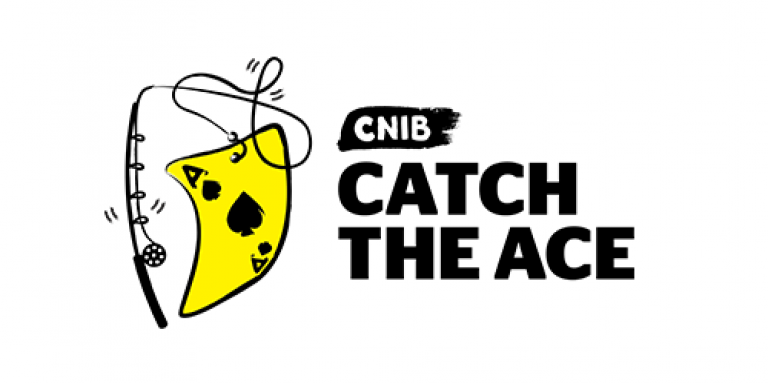 the CNIB Catch the Ace Logo. An illustration of the ace of spades attached to a fishing rod.
